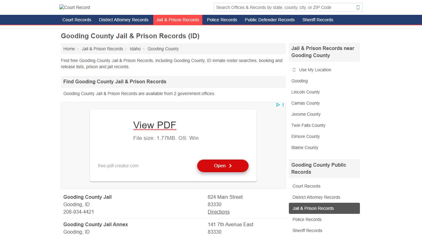 Gooding County Jail & Prison Records for Free (Gooding County, ID)