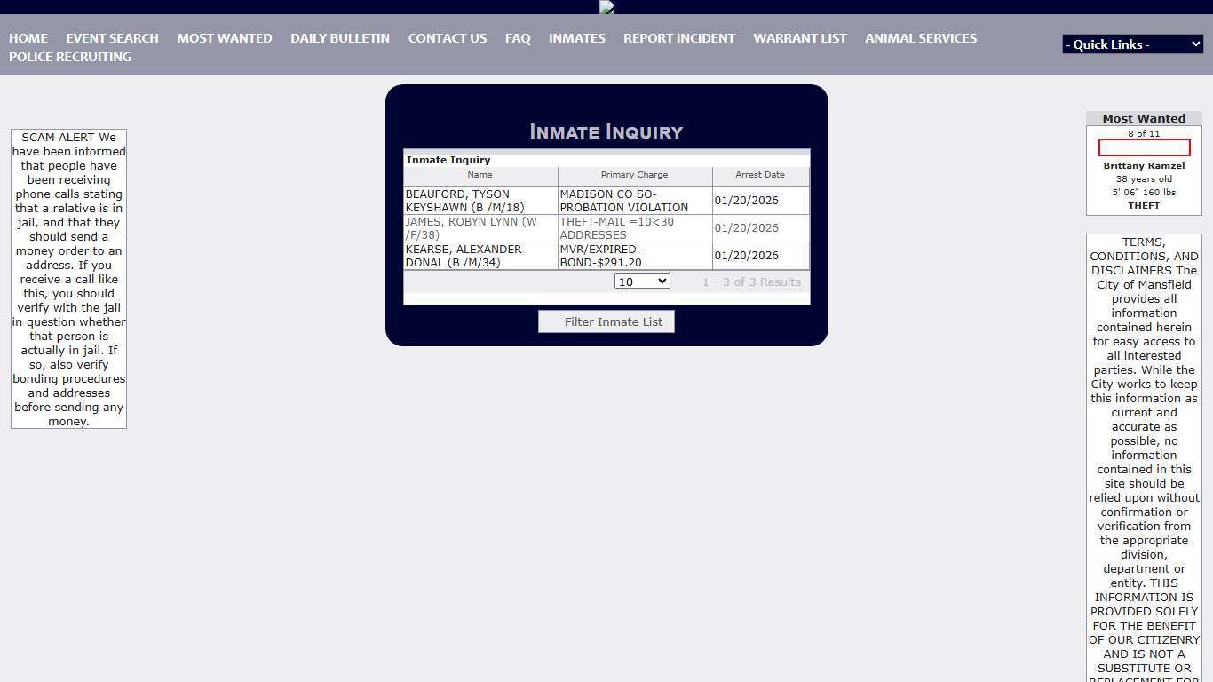 Mansfield Police Department P2C